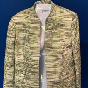 KASPER GREEN BLACK OPEN FRONT BLAZER Sz 8